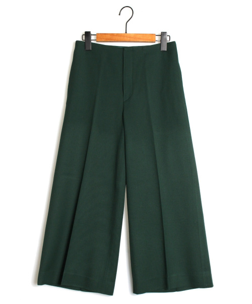 DRAWER（ドゥロワー）Drawer (ドゥロワー) ワイドクロップドパンツ グリーン サイズ:36の古着・服飾アイテム