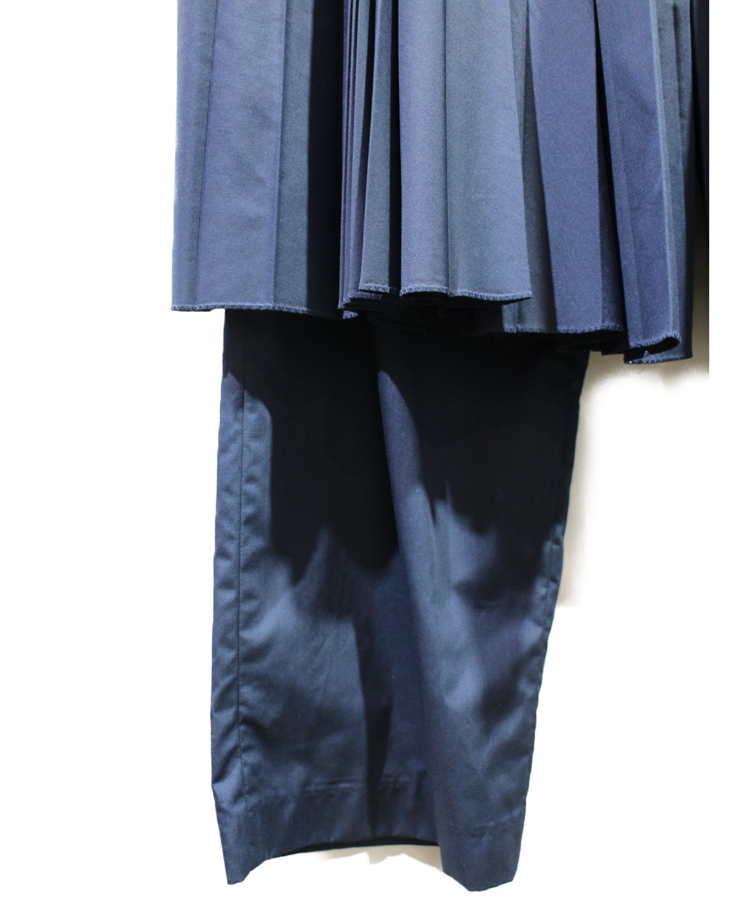 FACETASM (ファセッタズム) プリーツスカートレイヤードパンツ ネイビー サイズ:2