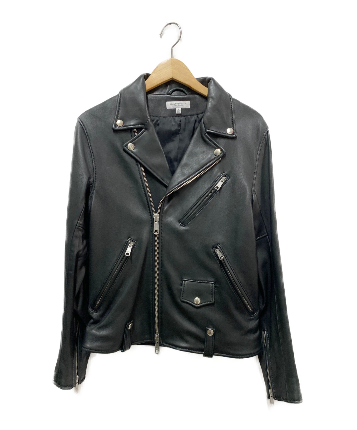 中古 古着通販 Beauty Youth ビューティーアンドユース シープレザーライダースジャケット ブラック サイズ S ブランド 古着通販 トレファク公式 Trefac Fashion