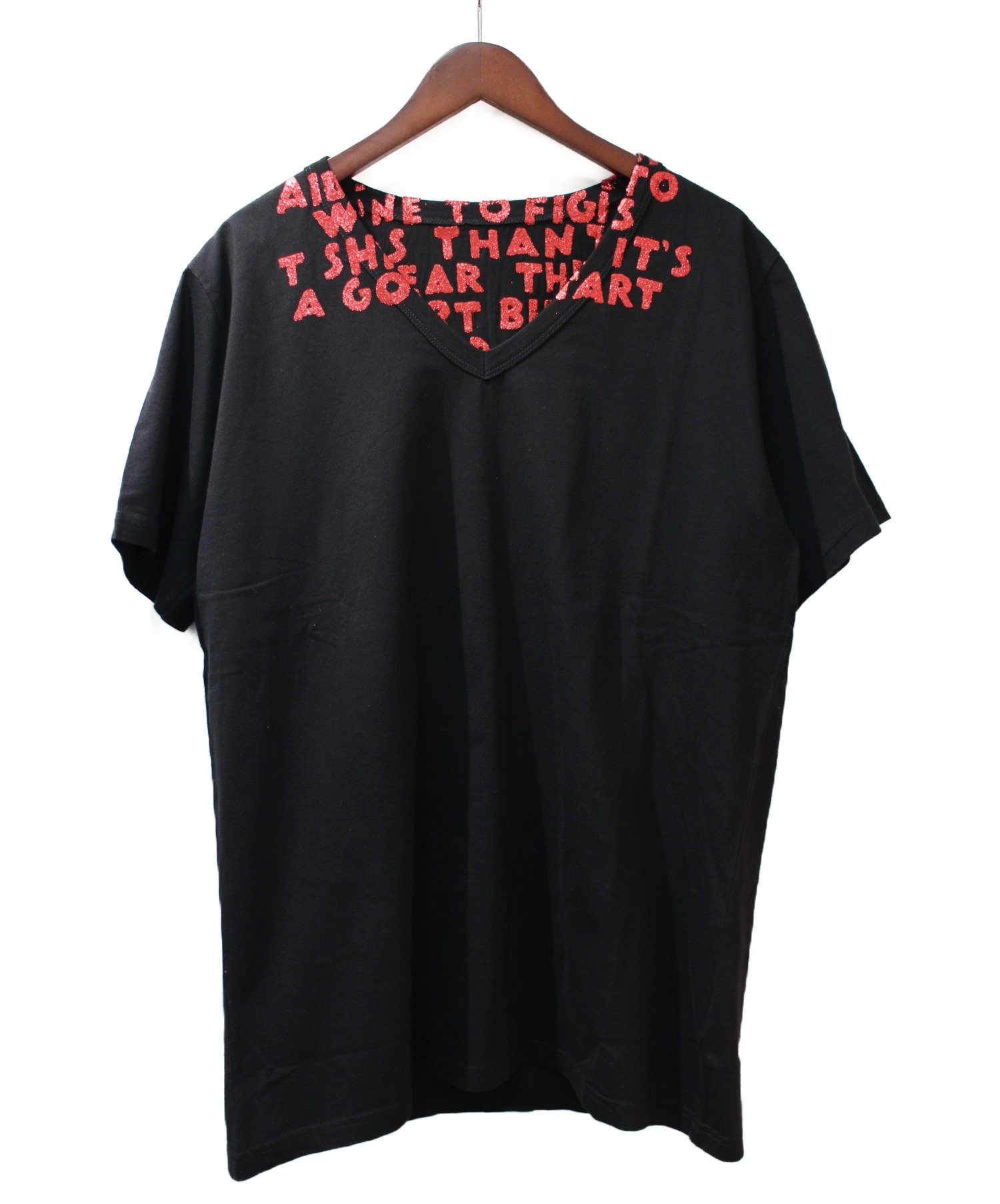 【中古・古着通販】Maison Margiela (メゾンマルジェラ) エイズTシャツ ブラック サイズ:L 未使用品｜ブランド・古着通販