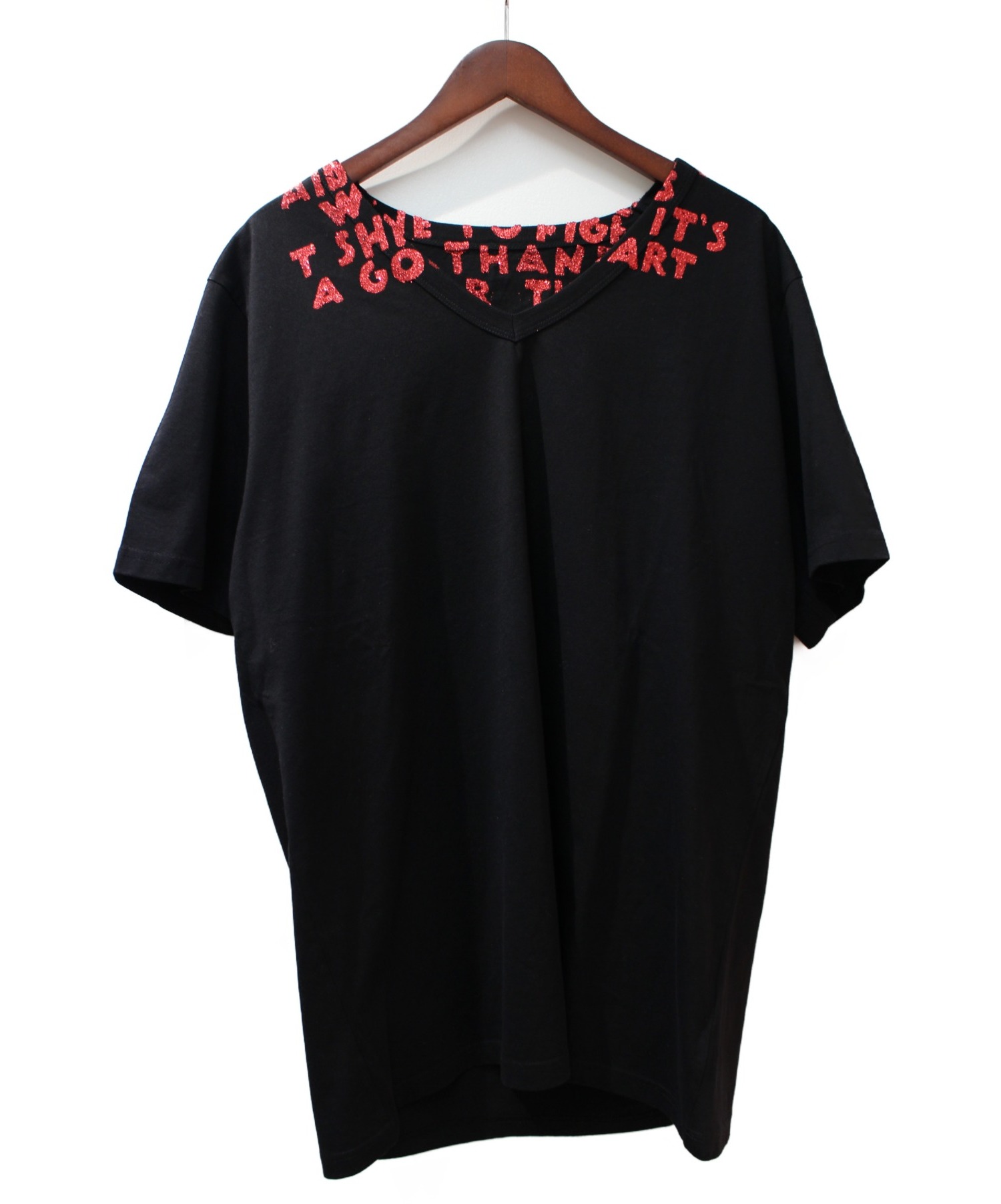 【中古・古着通販】Maison Margiela (メゾンマルジェラ) エイズTシャツ ブラック サイズ:XL 未使用品｜ブランド・古着通販