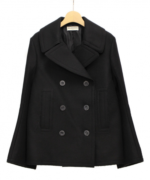 BALENCIAGA（バレンシアガ）BALENCIAGA (バレンシアガ) ウールPコート ブラック サイズ:36の古着・服飾アイテム