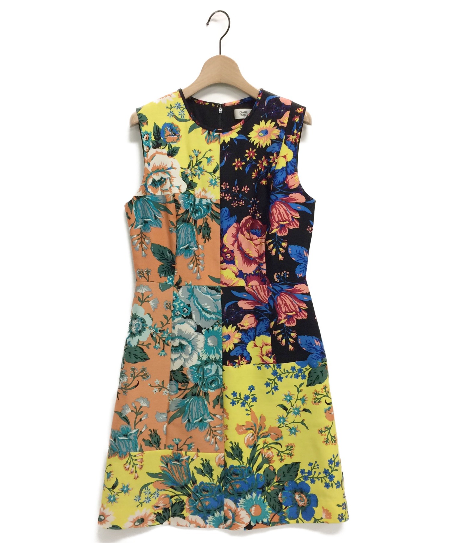 中古 古着通販 Diane Von Furstenberg ダイアンフォンファステンバーグ カラーブロックフラワーワンピース サイズ 4 ブランド 古着通販 トレファク公式 Trefac Fashion
