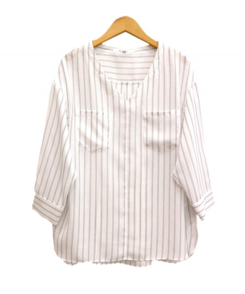 中古 古着通販 Untitled アンタイトル ストライプブラウス ホワイト サイズ 2 未使用品 ブランド 古着通販 トレファク公式 Trefac Fashion