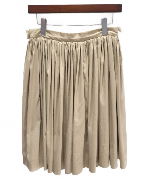 PRADA（プラダ）PRADA (プラダ) ギャザースカート ベージュ サイズ:Sの古着・服飾アイテム