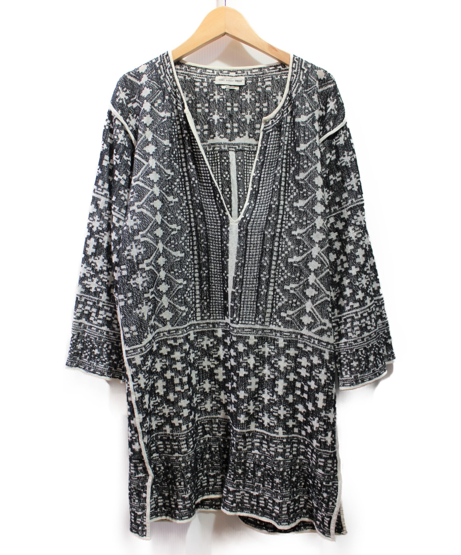 中古 古着通販 Isabel Marant Etoile イザベルマラン エトワール エスニックワンピース ブラック ホワイト サイズ S ブランド 古着通販 トレファク公式 Trefac Fashion