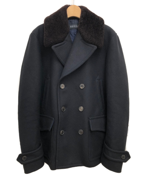 中古 古着通販 Gucci グッチ メルトンpコート ブラック サイズ 48 ブランド 古着通販 トレファク公式 Trefac Fashion