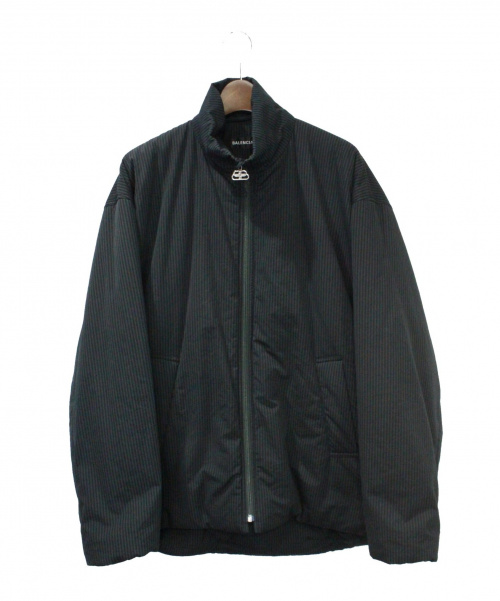 BALENCIAGA（バレンシアガ）BALENCIAGA (バレンシアガ) 中綿 コクーンジップジャケット グリーン×ブラック サイズ:48の古着・服飾アイテム