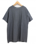 Yohji Yamamoto pour hommeヨウジヤマモト プールオム）の古着「シワストライプ半袖Tシャツ」｜グレー