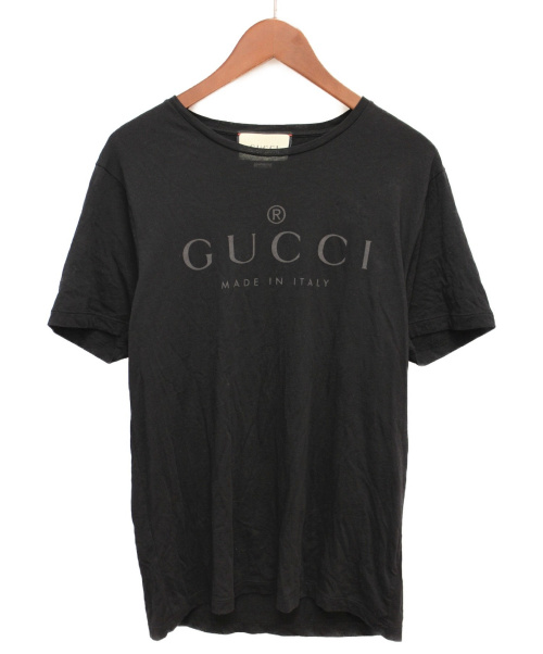 GUCCI（グッチ）GUCCI (グッチ) ロゴTシャツ ブラック サイズ:Lの古着・服飾アイテム