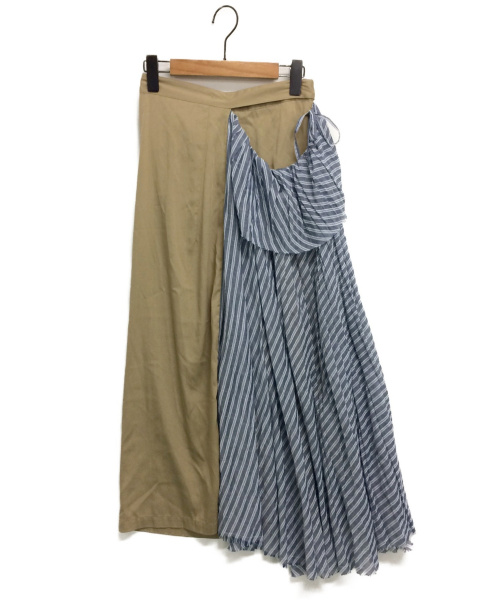 Y's（ワイズ）Y's (ワイズ) ドッキングラップスカート ベージュ サイズ:1の古着・服飾アイテム
