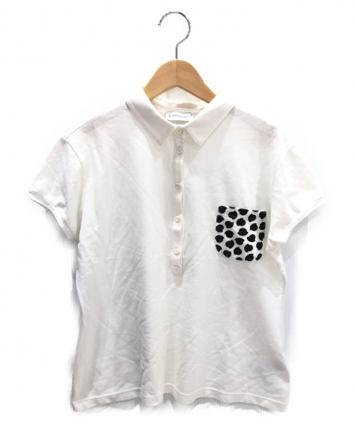 MONCLER（モンクレール）MONCLER (モンクレール) ポロシャツ ホワイト サイズ:Ｍの古着・服飾アイテム