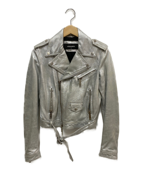 中古 古着通販 Dsquared2 ディースクエアード レザーライダースジャケット シルバー サイズ 40 S75am0454 ブランド 古着通販 トレファク公式 Trefac Fashion