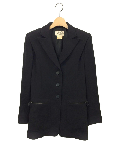 HERMES（エルメス）HERMES (エルメス) 3Bテーラードジャケット ブラック サイズ:38の古着・服飾アイテム