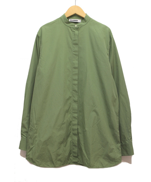 JIL SANDER（ジルサンダー）JIL SANDER (ジルサンダー) バンドカラーシャツ グリーン サイズ:34の古着・服飾アイテム