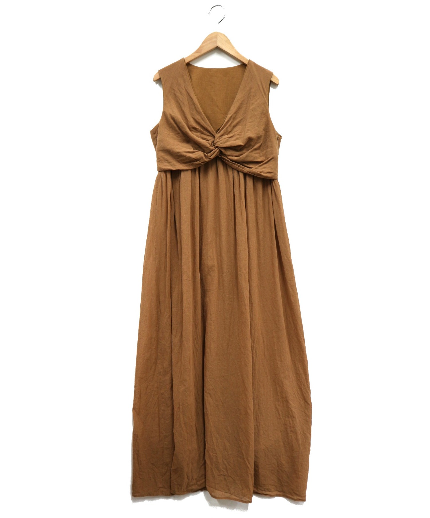 中古 古着通販 Laventure Martinique ラヴァチュール マルティニーク コットンボイルフロントツイストワンピース ブラウン サイズ ブランド 古着通販 トレファク公式 Trefac Fashion