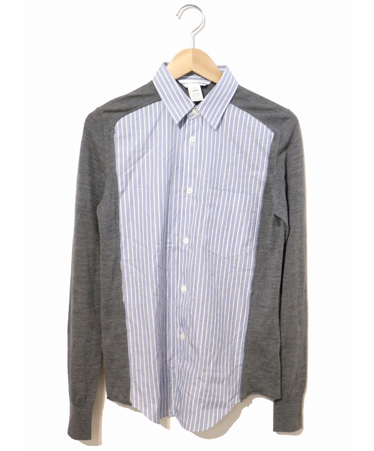 COMME des GARCONS SHIRT (コムデギャルソンシャツ) 袖切替シャツ グレー サイズ:S S25641