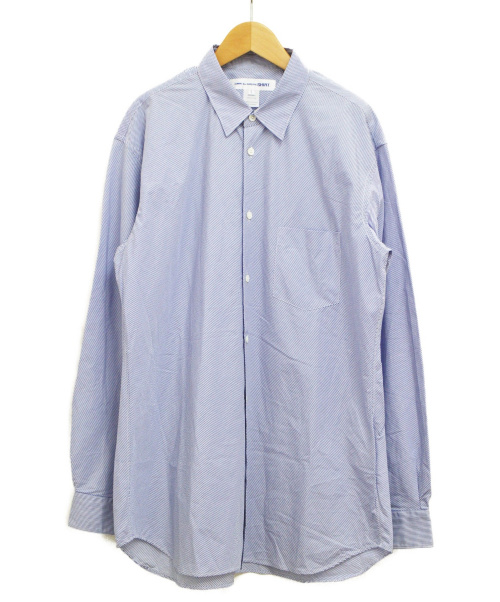 COMME des GARCONS SHIRT（コムデギャルソンシャツ）COMME des GARCONS SHIRT (コムデギャルソンシャツ) レジメンタルストライプシャツ ブルー サイズ:Lの古着・服飾アイテム
