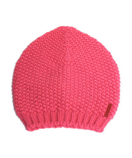 PRADA（プラダ）PRADA (プラダ) ロゴニット帽 ピンク サイズ:40cmの古着・服飾アイテム