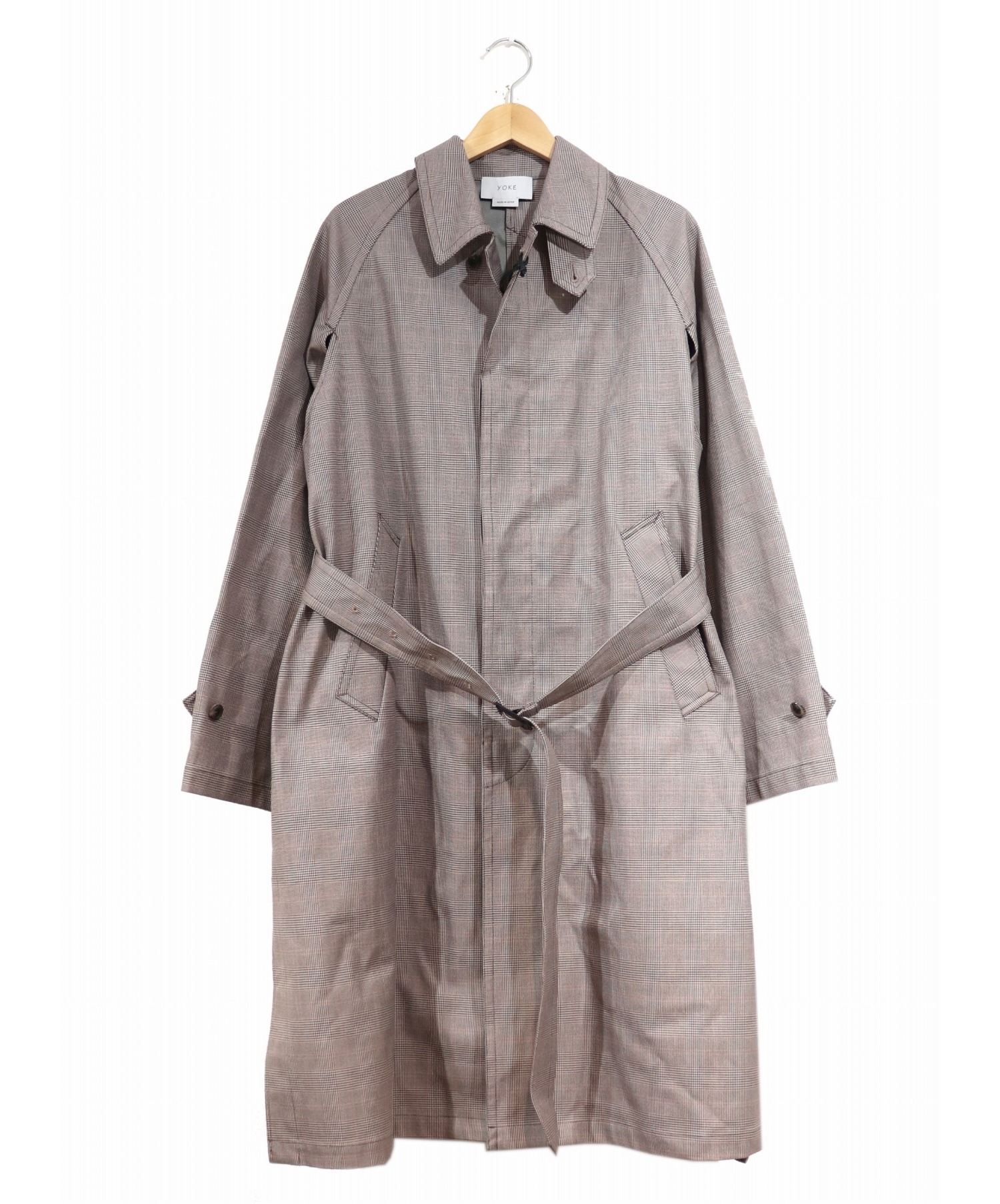中古 古着通販 Yoke ヨーク ダウンサイジングバルカラーコート グレンチェック サイズ M Yk20ss0101c 20ss Downsizing Ball Collar Coat ブランド 古着通販 トレファク公式 Trefac Fashion