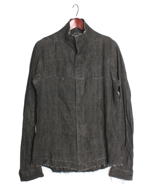 D.HYGEN（ディーハイゲン）D.HYGEN (ディーハイゲン) Ink coated linen shirt グレー サイズ:3の古着・服飾アイテム