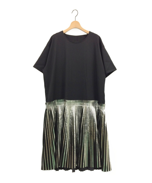 中古 古着通販 Mm6 Maison Margiela エムエムシックス メゾンマルジェラ メタリックプリーツワンピース ブラック サイズ 42 ブランド 古着通販 トレファク公式 Trefac Fashion