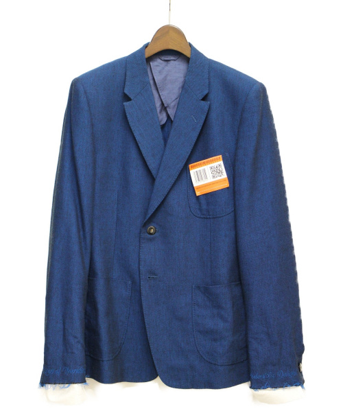 Maison MIHARA YASUHIRO（メゾン ミハラ ヤスヒロ）Maison MIHARA YASUHIRO (メゾンミハラヤスヒロ) リネン混ジャケット ブルー サイズ:46の古着・服飾アイテム