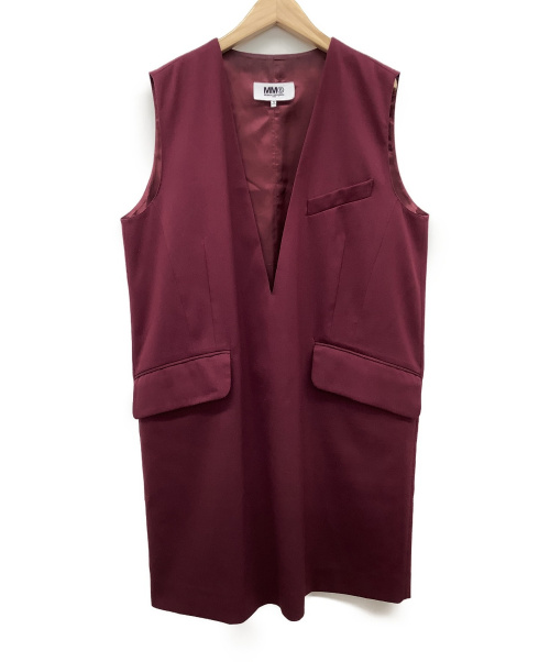 中古 古着通販 Mm6 Maison Margiela エムエムシックス メゾンマルジェラ Vネックノースリーブワンピース ワインレッド サイズ 40 ブランド 古着通販 トレファク公式 Trefac Fashion