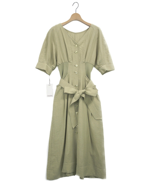 中古 古着通販 Snidel スナイデル ウエストリブマークワンピース イエロー サイズ 0 未使用品 ブランド 古着通販 トレファク公式 Trefac Fashion