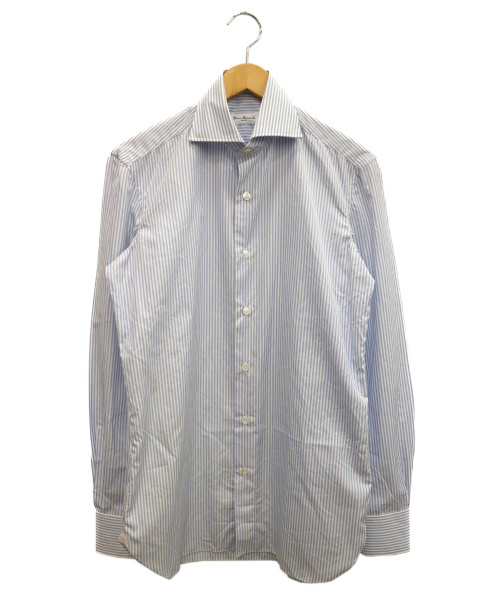 中古 古着通販 Errico Formicola エリコフォルミコラ ホリゾンタルカラーシャツ ブルー ホワイト サイズ 14 1 2 1111 343 0251 ブランド 古着通販 トレファク公式 Trefac Fashion