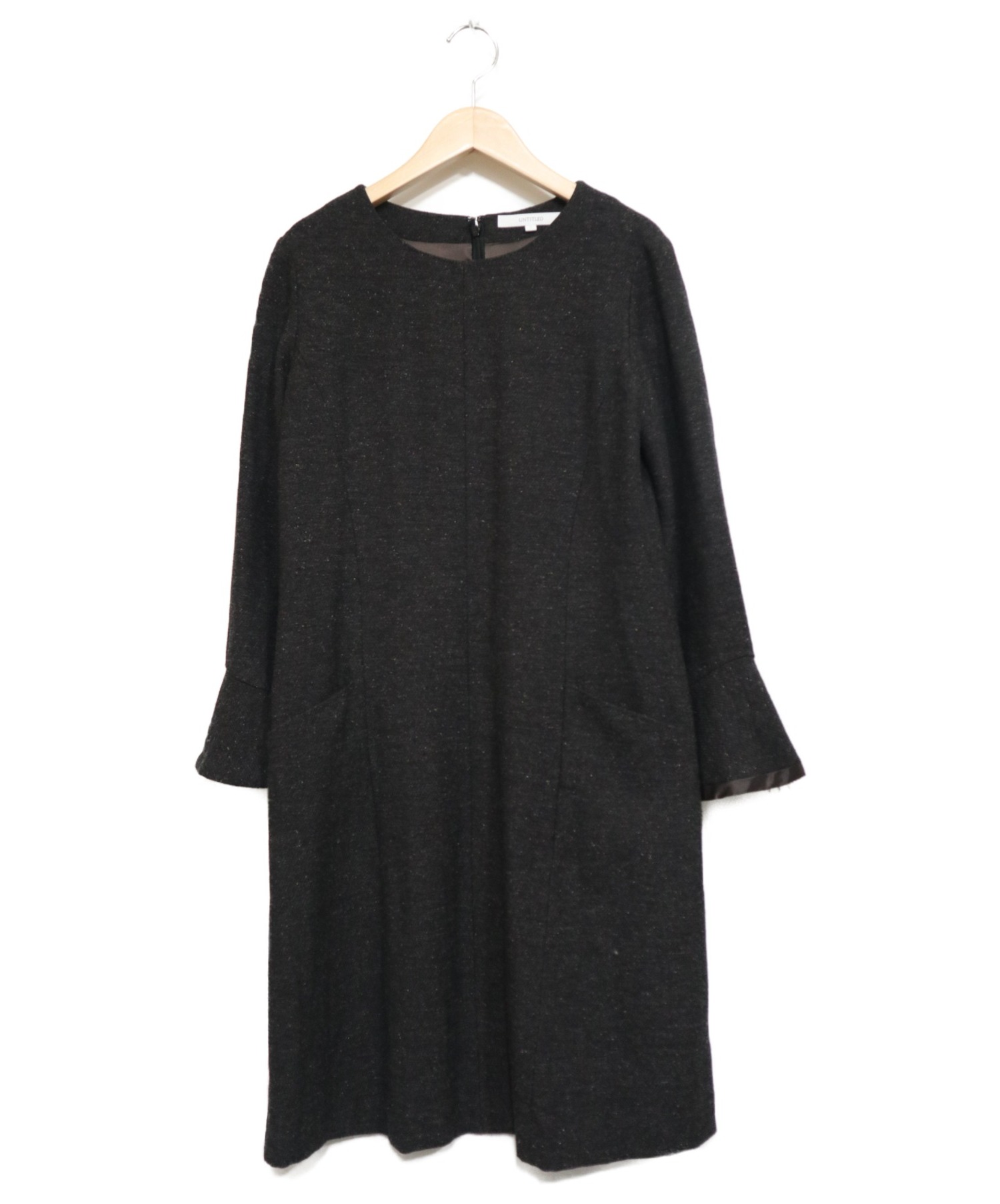 中古 古着通販 Untitled アンタイトル カラーネップセミaラインワンピース ブラック サイズ 1 ブランド 古着通販 トレファク公式 Trefac Fashion