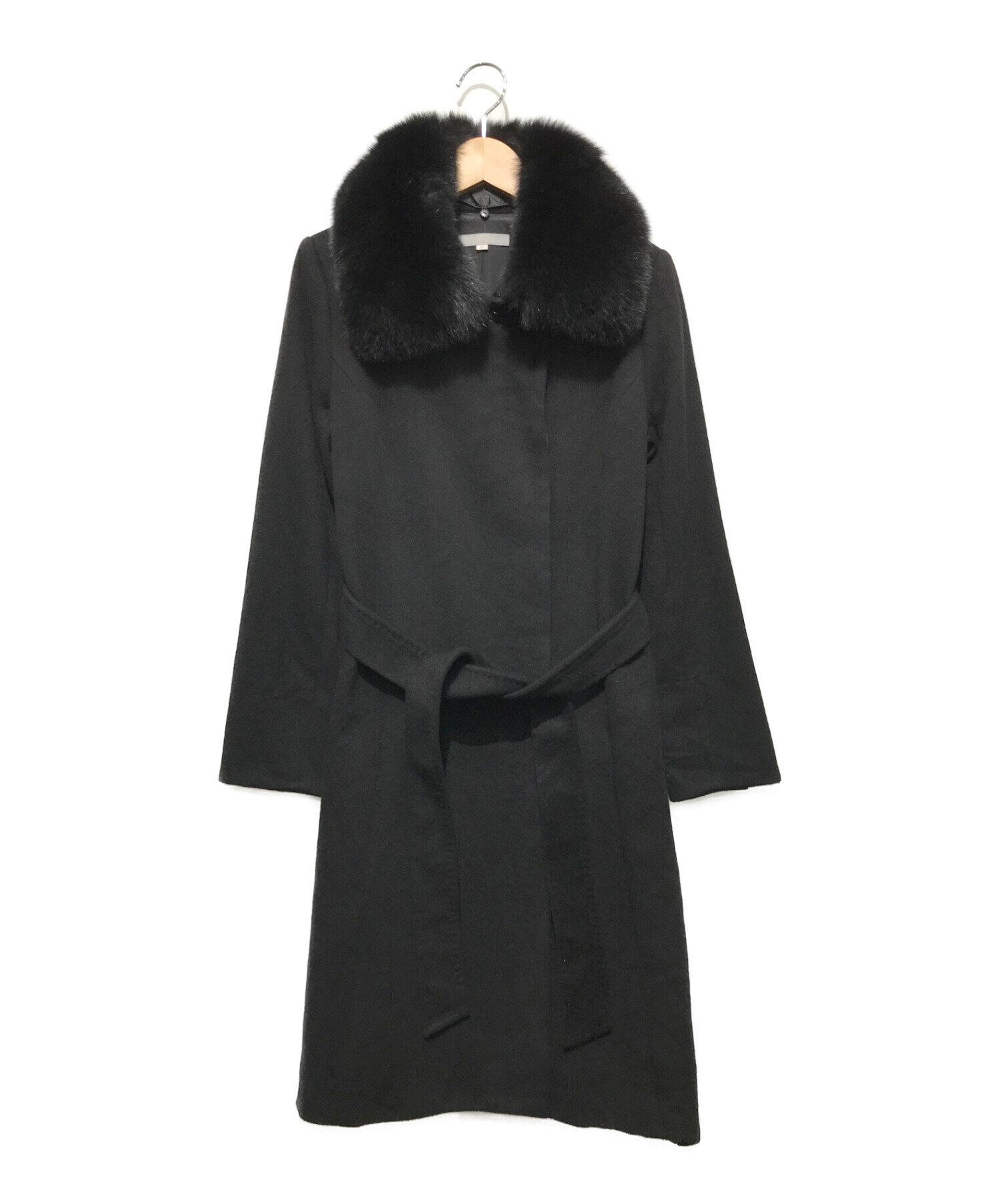 中古 古着通販 Natural Beauty Purpose ナチュラルビューティー パーパス フォックスファー付カシミヤコート ブラック サイズ 36 ブランド 古着通販 トレファク公式 Trefac Fashion