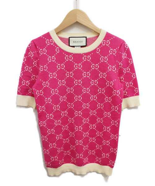 GUCCI（グッチ）GUCCI (グッチ) 19SS ショートスリーブニット ピンク サイズ:XSの古着・服飾アイテム