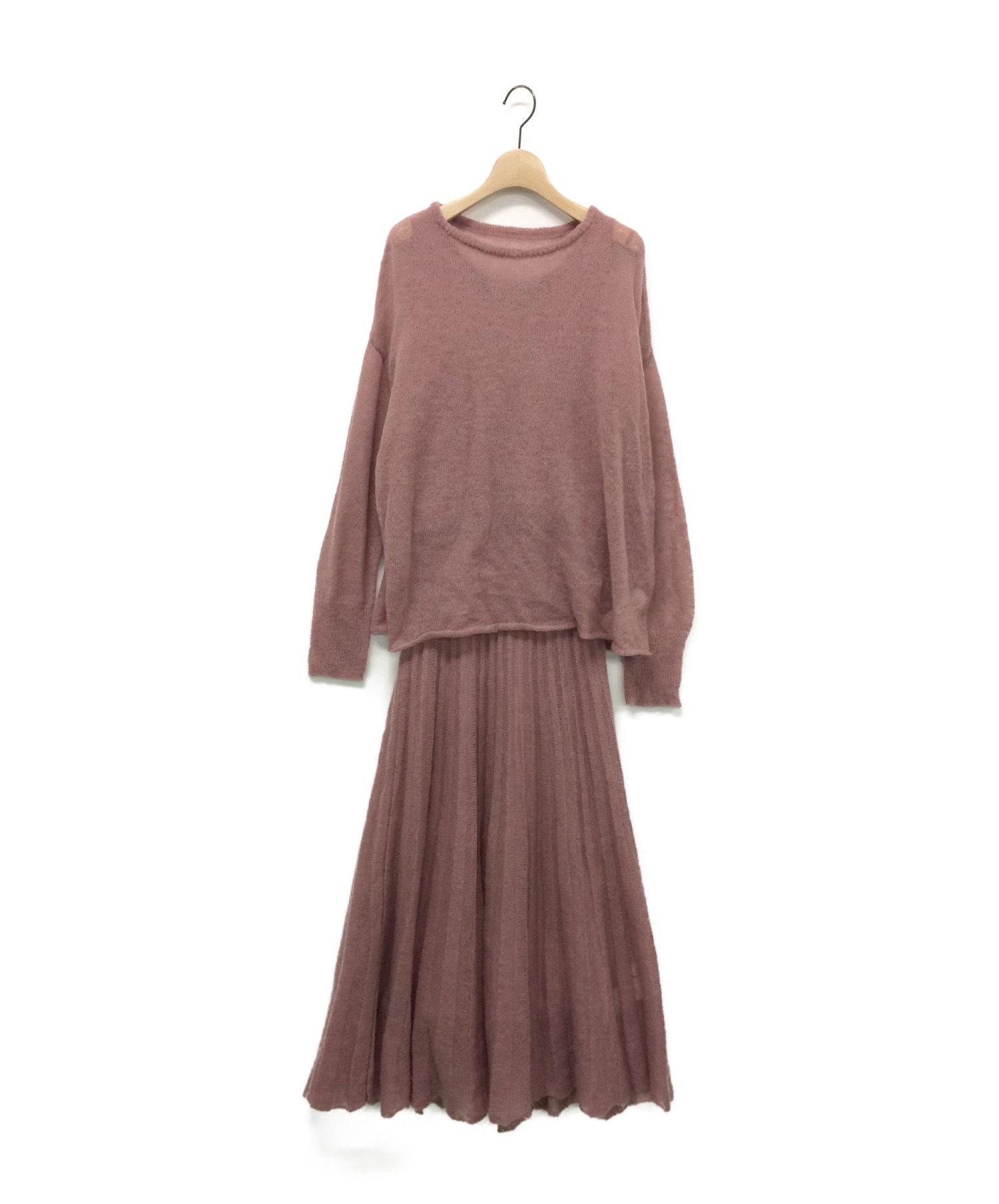 中古 古着通販 Mila Owen ミラオーウェン モヘアニットセットアップ ピンク ブランド 古着通販 トレファク公式 Trefac Fashion