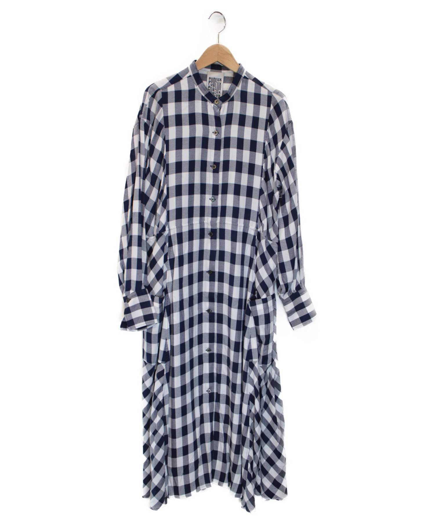中古 古着通販 Publux パブリュクス チェックロングワンピース ネイビー サイズ F ブランド 古着通販 トレファク公式 Trefac Fashion