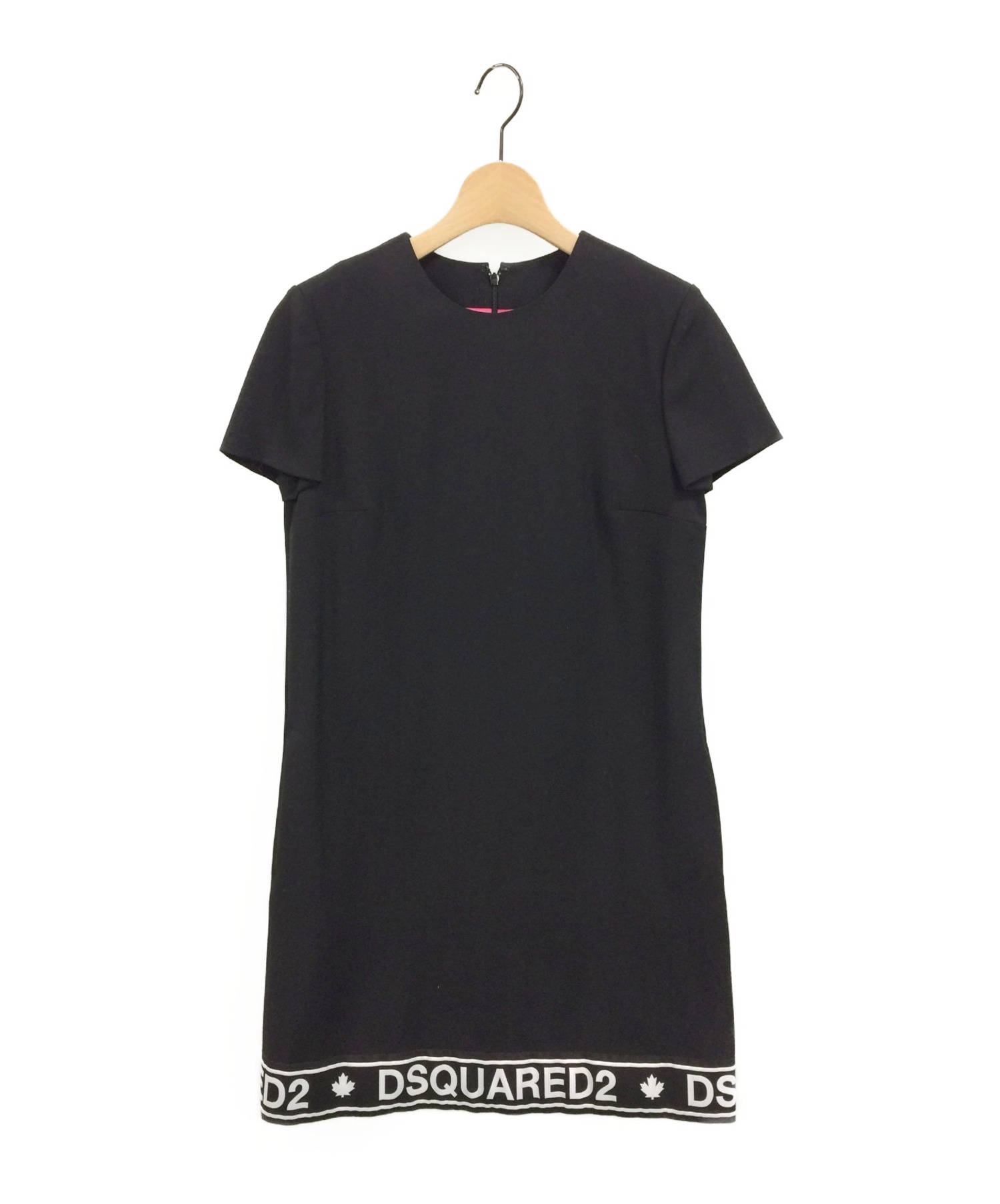 中古 古着通販 Dsquared2 ディースクエアード 裾ロゴプリントワンピース ブラック サイズ 40 S75cu07 ブランド 古着通販 トレファク公式 Trefac Fashion