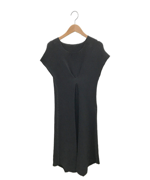 SPECCHIO（スペッチオ）SPECCHIO (スペッチオ) プリーツノースリーブワンピース ブラック サイズ:40の古着・服飾アイテム