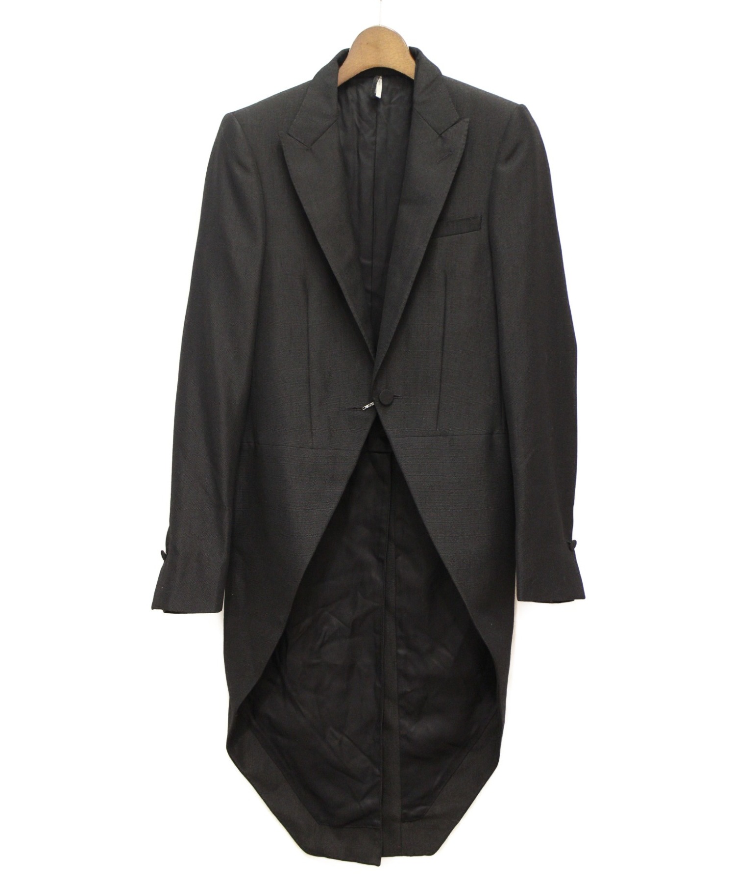 【中古・古着通販】Dior Homme (ディオールオム) ピークドラペル燕尾コート ブラック サイズ:44｜ブランド・古着通販 トレファク