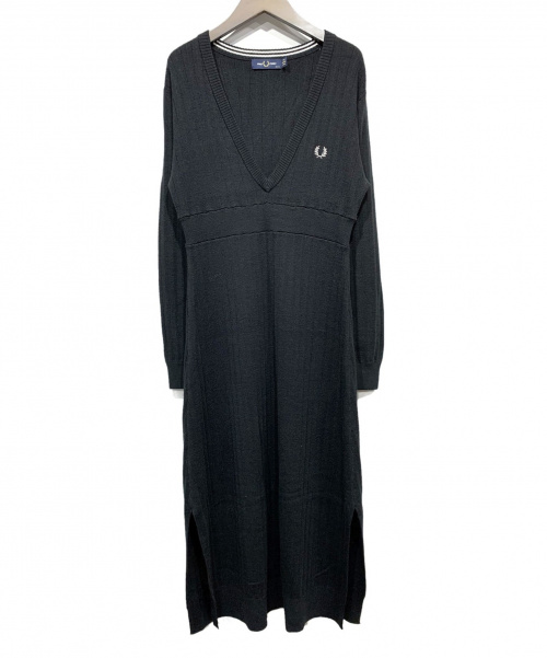 中古 古着通販 Fred Perry フレッドペリー ディープvネックニットドレス ブラック サイズ Uk10 実寸をご参照ください Ray Beams別注 ブランド 古着通販 トレファク公式 Trefac Fashion