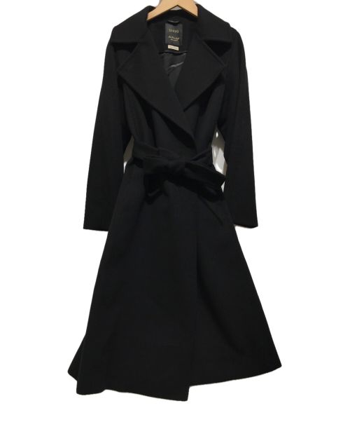 SANYO（サンヨー）SANYO (サンヨー) カシミヤラップコート ブラック サイズ:38の古着・服飾アイテム