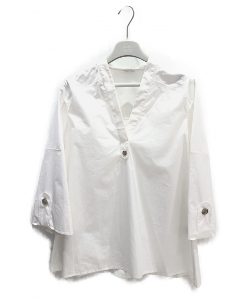 HERMES（エルメス）HERMES (エルメス) Vネックプルオーバーブラウス ホワイト サイズ:34 2019SS　の古着・服飾アイテム