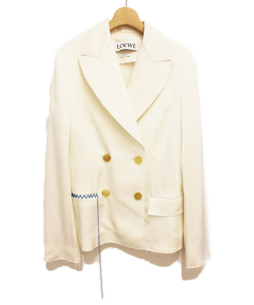LOEWE（ロエベ）LOEWE (ロエベ) Notch-lapel Twill Blazer ホワイト サイズ:42の古着・服飾アイテム