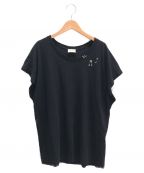Saint Laurent Parisサンローランパリ）の古着「音符プリントドルマンスリーブTシャツ」｜ブラック