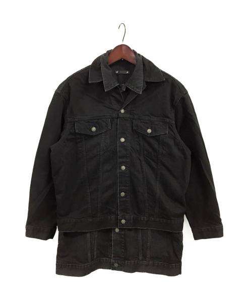 MINEDENIM（マインデニム）MINEDENIM (マインデニム) レイヤードロングデニムジャケット ブラック サイズ:2 未使用品の古着・服飾アイテム