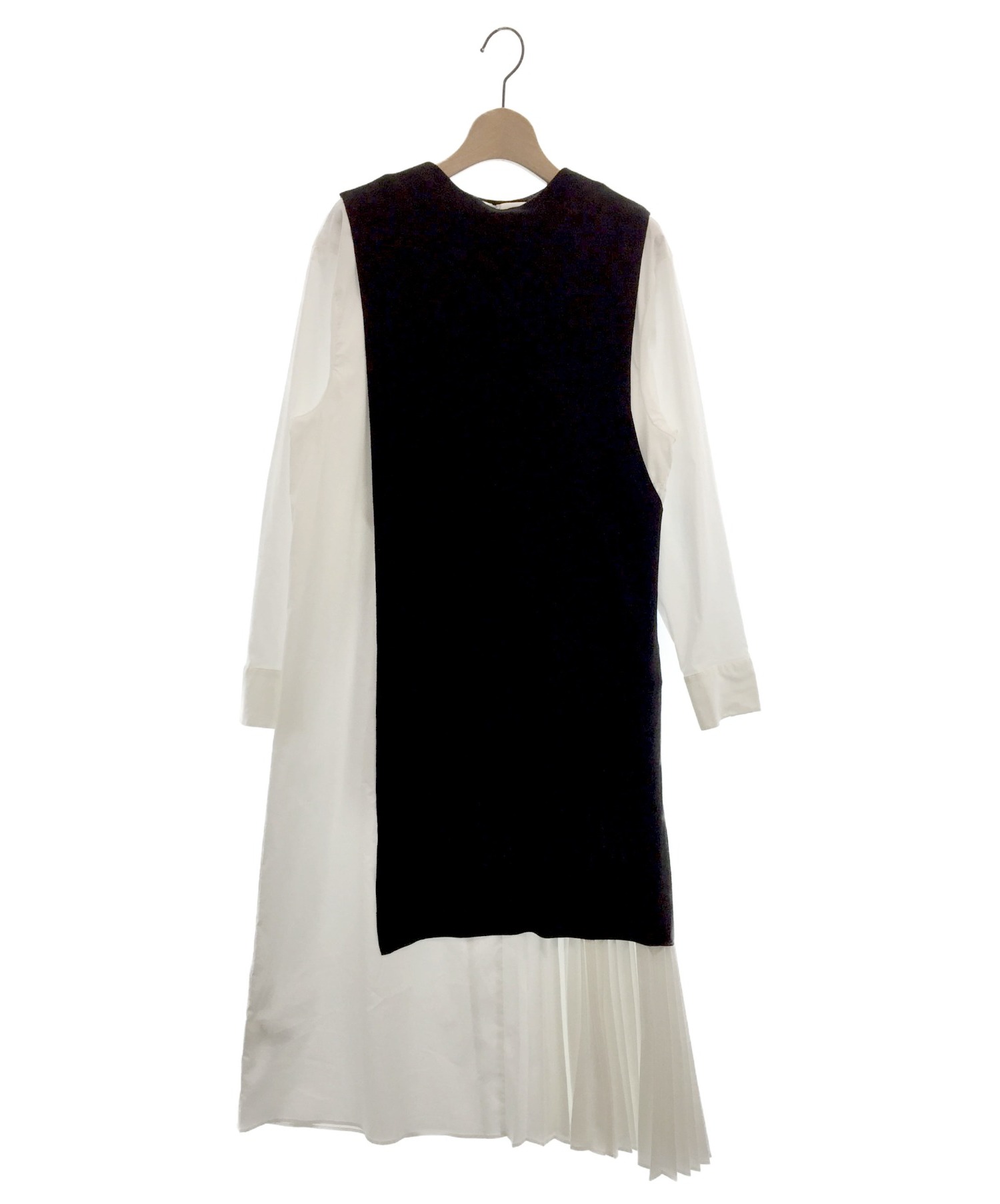 中古 古着通販 Elendeek エレンディーク プリーツセットワンピース ホワイト ブラック サイズ 02 ブランド 古着通販 トレファク公式 Trefac Fashion