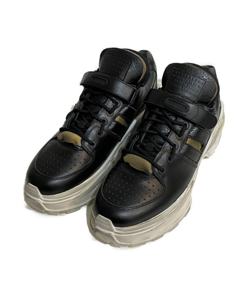 Maison Margiela（メゾンマルジェラ）Maison Margiela (メゾンマルジェラ) Low Top Retro Sneakers ブラック×ホワイト サイズ:44の古着・服飾アイテム