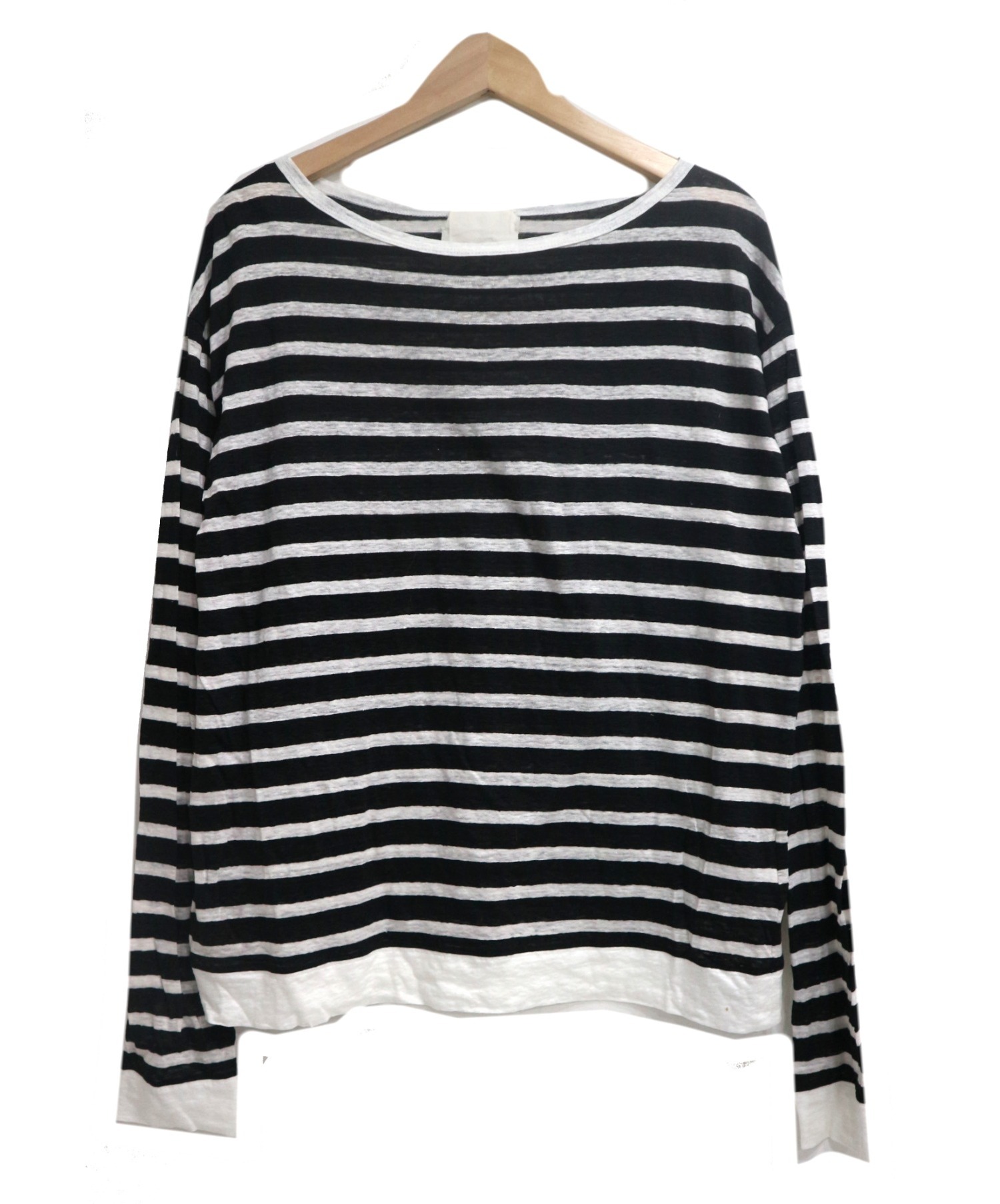 中古 古着通販 Noble ノーブル N Jam リネンボーダーロングtシャツ ブラック サイズ 表記無し ブランド 古着通販 トレファク公式 Trefac Fashion