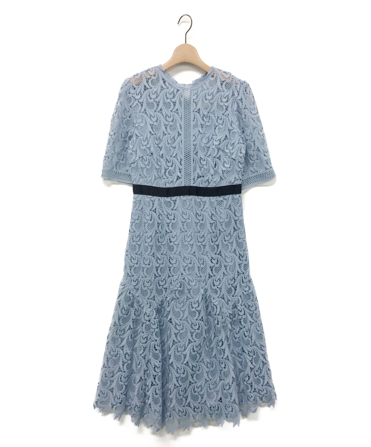 中古 古着通販 Celford セルフォード リーフレースワンピース サックスブルー サイズ 38 ブランド 古着通販 トレファク公式 Trefac Fashion