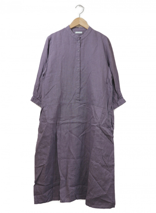 中古 古着通販 Fog Linen Work フォグリネンワーク リネンバンドカラーワンピース パープル サイズ ブランド 古着通販 トレファク公式 Trefac Fashion