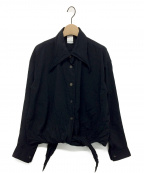 ISSEY MIYAKEイッセイミヤケ）の古着「襟裾結びシャツ」｜ブラック